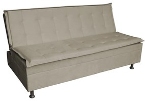 Sofá Cama Decorativo 2 Lugares Encosto Reclinável 190cm Impala Suede Bege G23 - Gran Belo