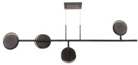 Pendente Eclipse Linear Assimetrico 120X10X35Cm Discos Metal Aluminio... (CAFÉ, 110V)
