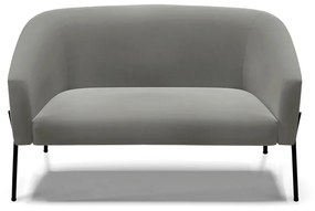 Sofá 2 Lugares Namoradeira Pé de Ferro Preto Stella Suede D03 - D'Rossi - Grafite
