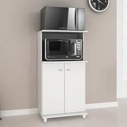 Balcão 2 Portas com Espaço Para Microondas BL3307 Branco - Tecno Mobil