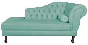 Recamier Diana 140cm Lado Esquerdo Suede Azul Tiffany - ADJ Decor