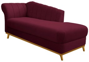 Recamier Vanessa 160cm Lado Direito Suede Bordô - ADJ Decor