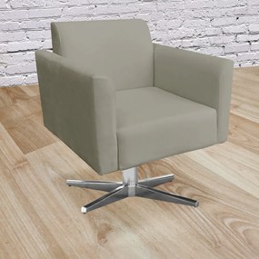 Kit 02 Poltronas Giratória Marisa Suede Base Cromada D03 - D'Rossi - Marrom Rato