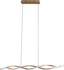 Pendente Led Metal E Silicone Dourado 30w 3000k Flow