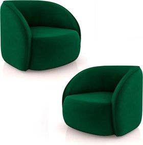 Kit 2 Poltronas Decorativas  Sala de Estar Clarke Veludo Verde G45 - Gran Belo