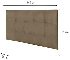 Painel Luna Para Cama Box Casal 140 cm Suede Bege - D'Rossi