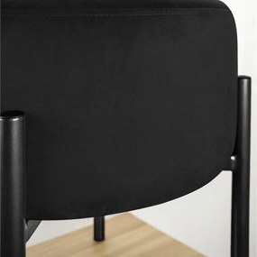 Puff Banqueta Decorativo Industrial Preto Iron Suede Preto D03 - D'Rossi