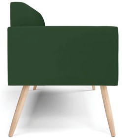 Sofá Namoradeira Pés Palito Natural Marisa Veludo D03 - D'Rossi - Verde