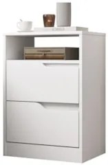 Mesa de Cabeceira 2 Gavetas Sole Flex Branco/Freijó - Albatroz