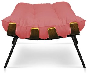 Puff Costela Linho Whiski Rose A106 Base de Metal - D'Rossi