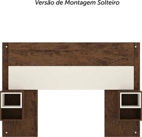 Cabeceira Casal Extensível Cama Box 236-176cm Cibely V01 - D'Rossi - Imbuia e Champanhe