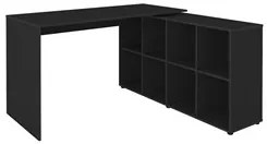 Mesa Escrivaninha em L Eron e Gaveteiro com Rodízios Mity A06 Preto -