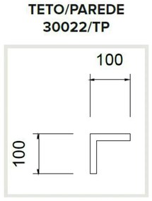 Junção Teto/parede Perfil Sobrepor Para Fita Led Garbo 10X10Cm | Usina... (PT - Preto Texturizado)
