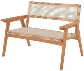 Sofa Nicole 2 Lugares Corda Areia Estrutura Stain Jatoba 128cm - 64075 Sun House