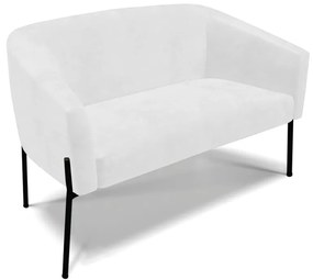 Namoradeira e 2 Poltronas Pé de Ferro Preto Stella Sintético PU D03 - D'Rossi - Branco