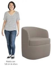Kit 2 Poltronas Giratória Decorativa para Sala Dandara Z08 Boucle Bege