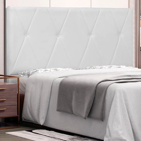 Cabeceira Decorativa 1,40M Yves PU Branco G63 - Gran Belo