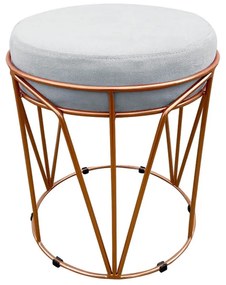 Puff Multiuso com Mesa Babu 2 em 1 Suede Base Cobre D'Rossi - Cinza