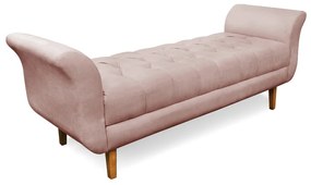 Recamier Olinda Veludo 160 cm Pés Chanfrado Castanhos M11 - D'Rossi - Rose