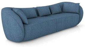 Sofá Bipartido Sala de Estar Diamond 272cm com Almofadas Soltas Linho Azul G52 - Gran Belo
