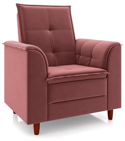 Poltrona da Mamãe Sala de estar Gracy com Pés Palito Veludo Rosa G85 - Gran Belo