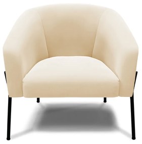 Poltrona Decorativa Pé de Ferro Preto Stella Suede D03 - D'Rossi - Bege
