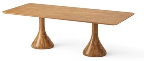 Mesa de Jantar Thaner Retangular Tampo Lâmina Cinamomo Base Madeira Eucalipto