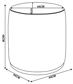 Puff Redondo Orgânico para Sala Malu Sintético PU Bege M11 - D'Rossi