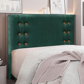 Cabeceira Decorativa Casal 1,40M Kors Veludo Verde Floresta G63 - Gran Belo