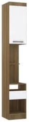Mesa Cabeceira Modulado 38cm 1 Porta 1 Gaveta Delphi Avelã/Branco L01
