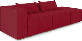 Sofá Versátil Sala de Estar Atlanta 338cm Modulado Veludo Bordô G52 - Gran Belo