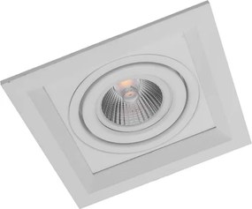 Plafon De Embutir Alumínio 10,4x10,4cm Recuado Ii - BRANCO
