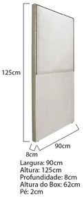 Cabeceira Solteiro Bali P02 90 cm para cama Box Linho - ADJ Decor