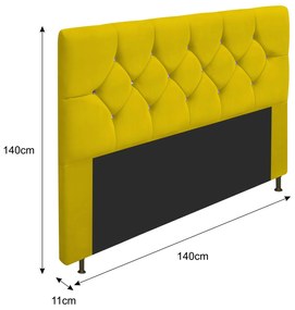 Cabeceira Casal França A05 c/ Strass 140 cm para Cama Box Corano - ADJ Decor
