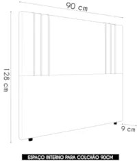 Cabeceira Cama Box Solteiro 90cm Estofada Rama Boucle Cinza Z04 - Mpoz