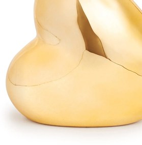 Enfeite Decorativo "Coracao" Dourado Em Ceramica  - D'Rossi