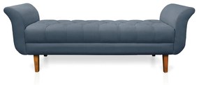 Recamier Olinda Suede Azul Marinho 160 cm Pés Chanfrado Castanhos - D'Rossi