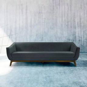 Sofá 3 Lugares Boomer 210cm PU Sintético Cinza G15 - Gran Belo