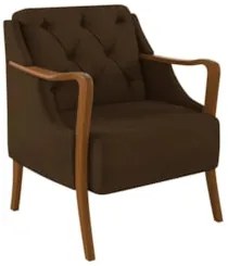 Poltrona Decorativa para Sala de Estar Capitonê Lapa Z32 Veludo Marrom