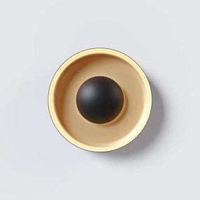 Arandela Rebatedor Eclipse Ø33Cm 02Xg9 - Qimporta Ar2367 (PRETO / CHAMPANHE)