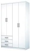 Guarda Roupa Caju 4 Portas de Abrir Branco - Henn