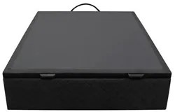 Base Box Baú para Cama Casal 138x188cm Liz S05 Suede Bordado Preto - M