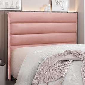 Cabeceira Decorativa 1,40M Guess Veludo Rosa G63 - Gran Belo