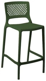 Banqueta Alta para Cozinha Verde Musgo Empilhável Vênus em Polipropileno Acrilys