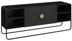 Rack Bancada Tv 65 Pol 150cm 2 Portas Mario Nero/Preto A10  - Mpozenat