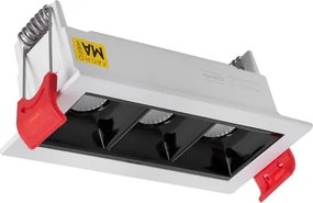 Plafon Led De Embutir Retangular 7w 48° 2700k Picco - PRETO / BRANCO