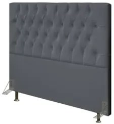 Cabeceira Cama Box Casal Queen 160cm Diamante Veludo Cinza Z51 - Mpoze