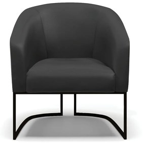 Poltrona Decorativa Industrial Preto Stella Sintético D03 - D'Rossi - Preto