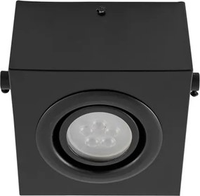 Plafon Sobrepor Aluminio 11Cm Com Duas Prensas - PRETO