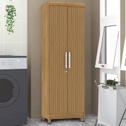 Armário Multiuso Cozinha Lavanderia 2 Portas Aline V02 Nature/Brisa -